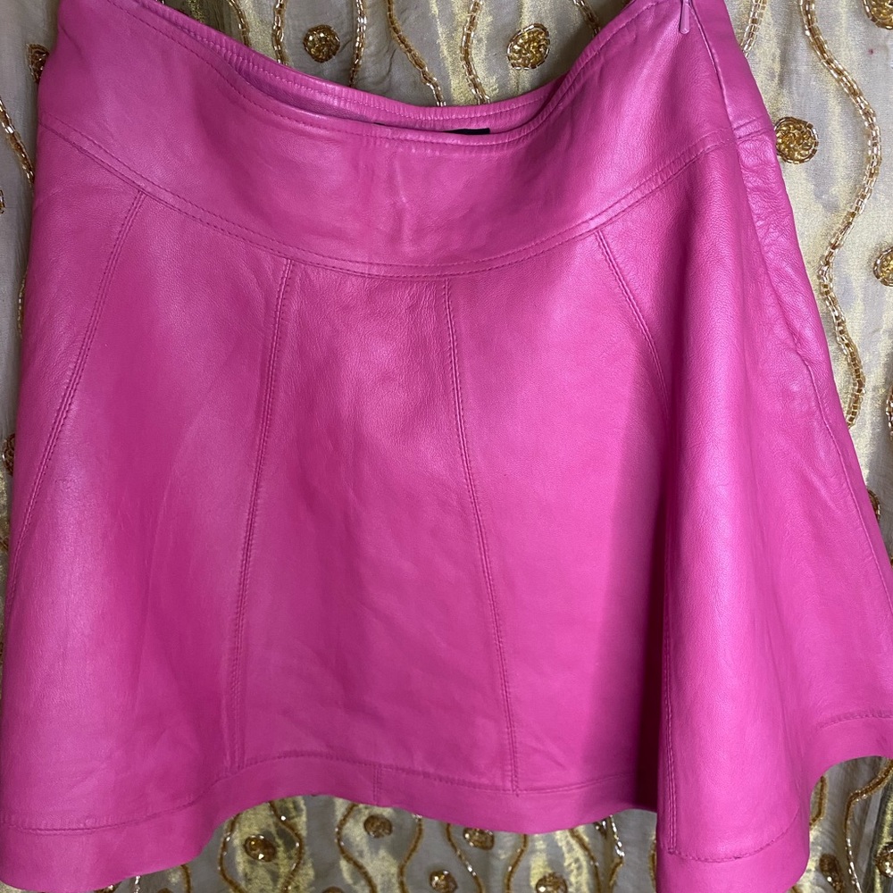 Super soft Leather flared skirt M